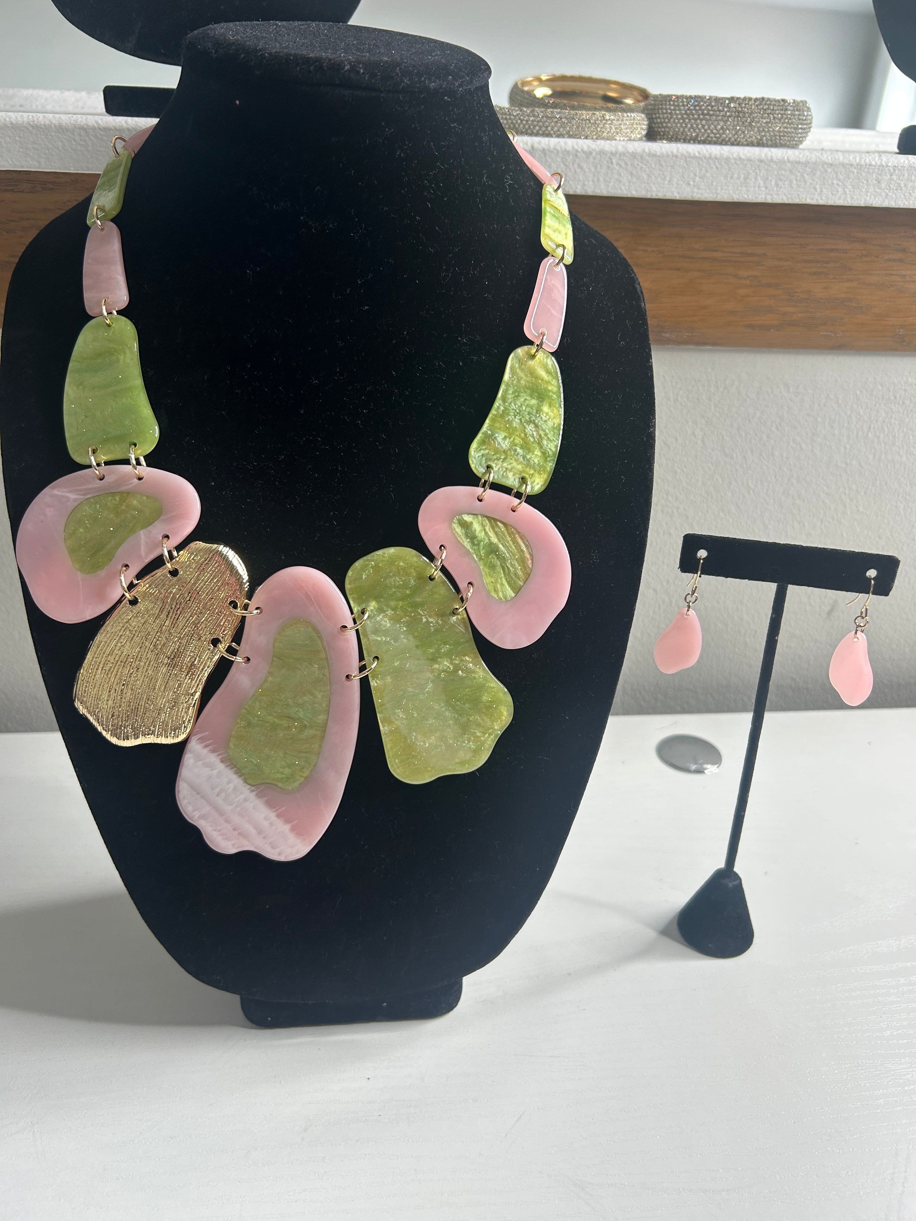 Pink and Green Necklace
