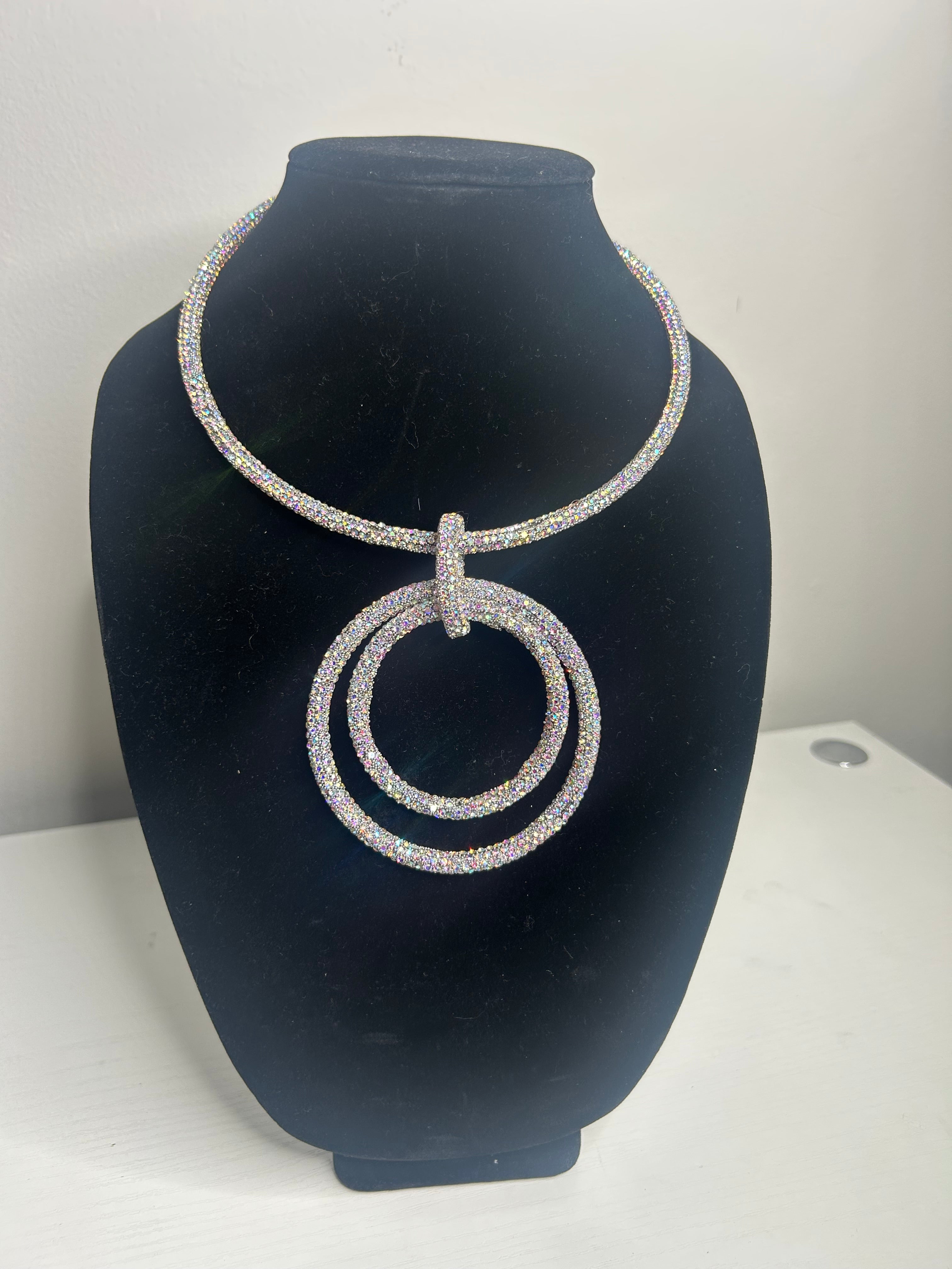 Rhinestone Circle Necklace