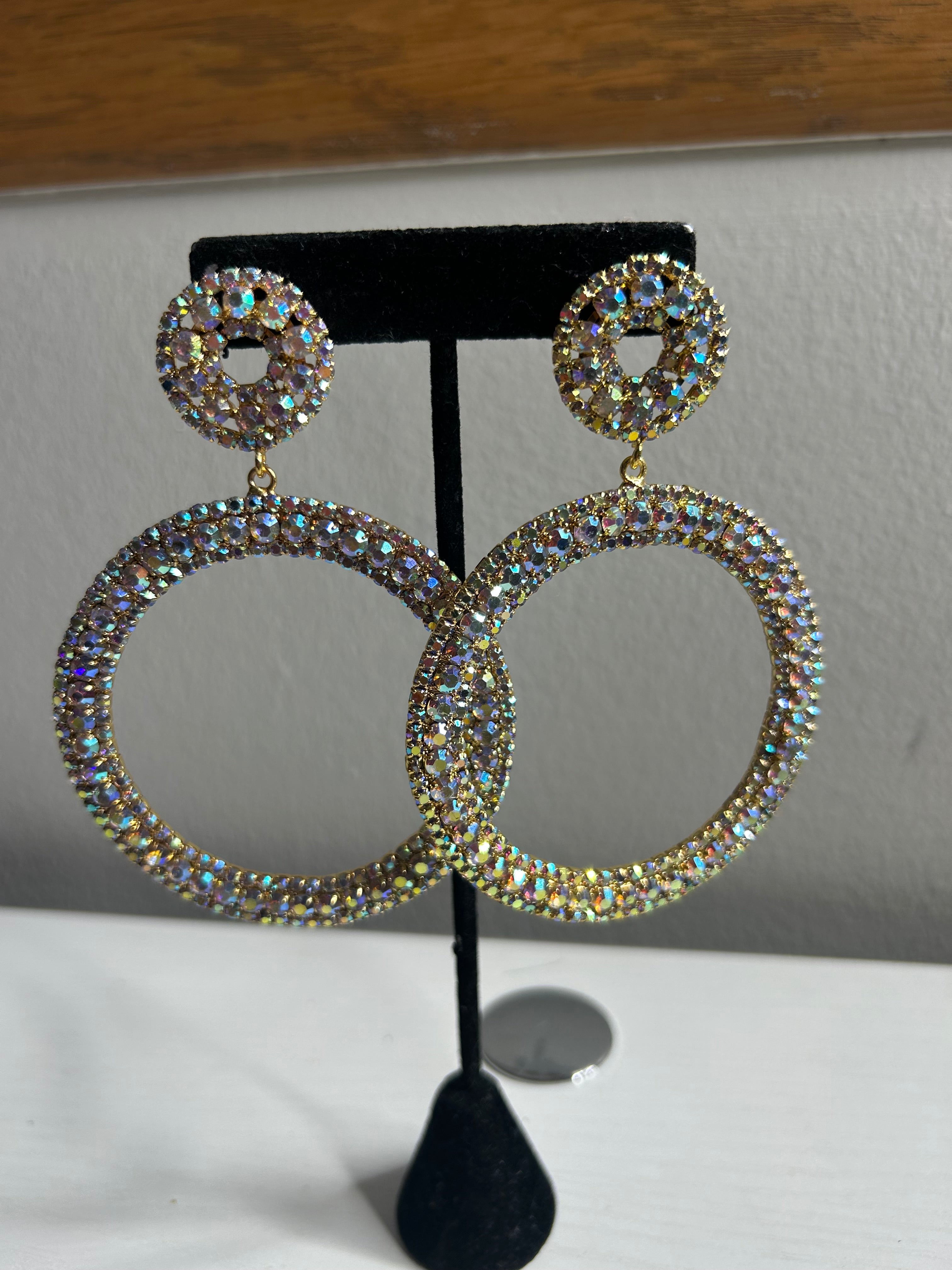 Gold Iridescent Large Hoops